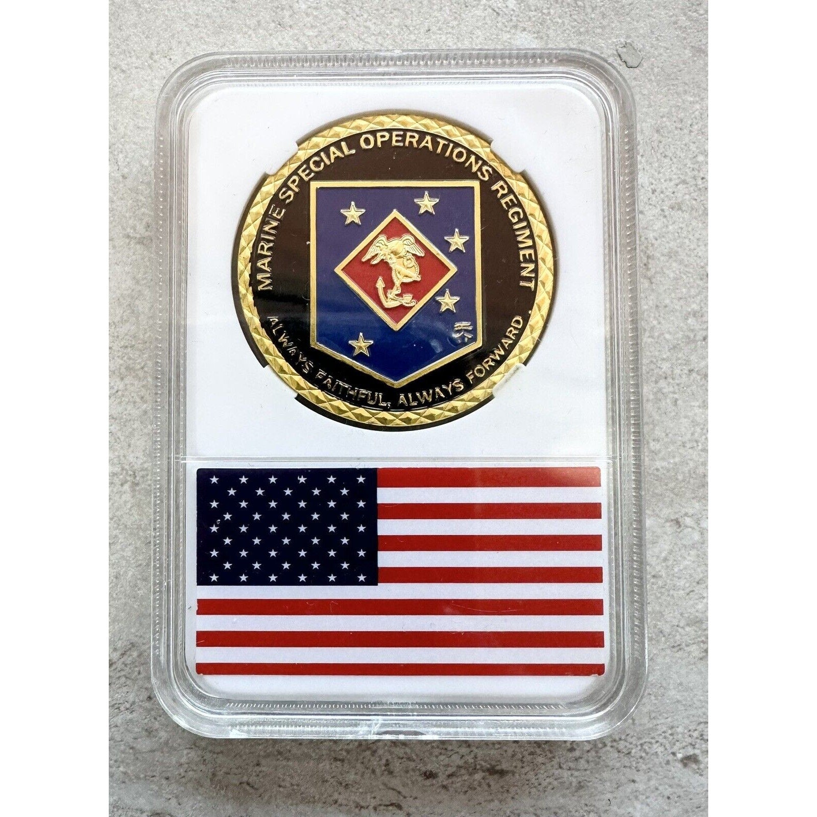 US MARINE CORPS SPECIAL OPERATIONS REGIMENT Challenge Coin With Case