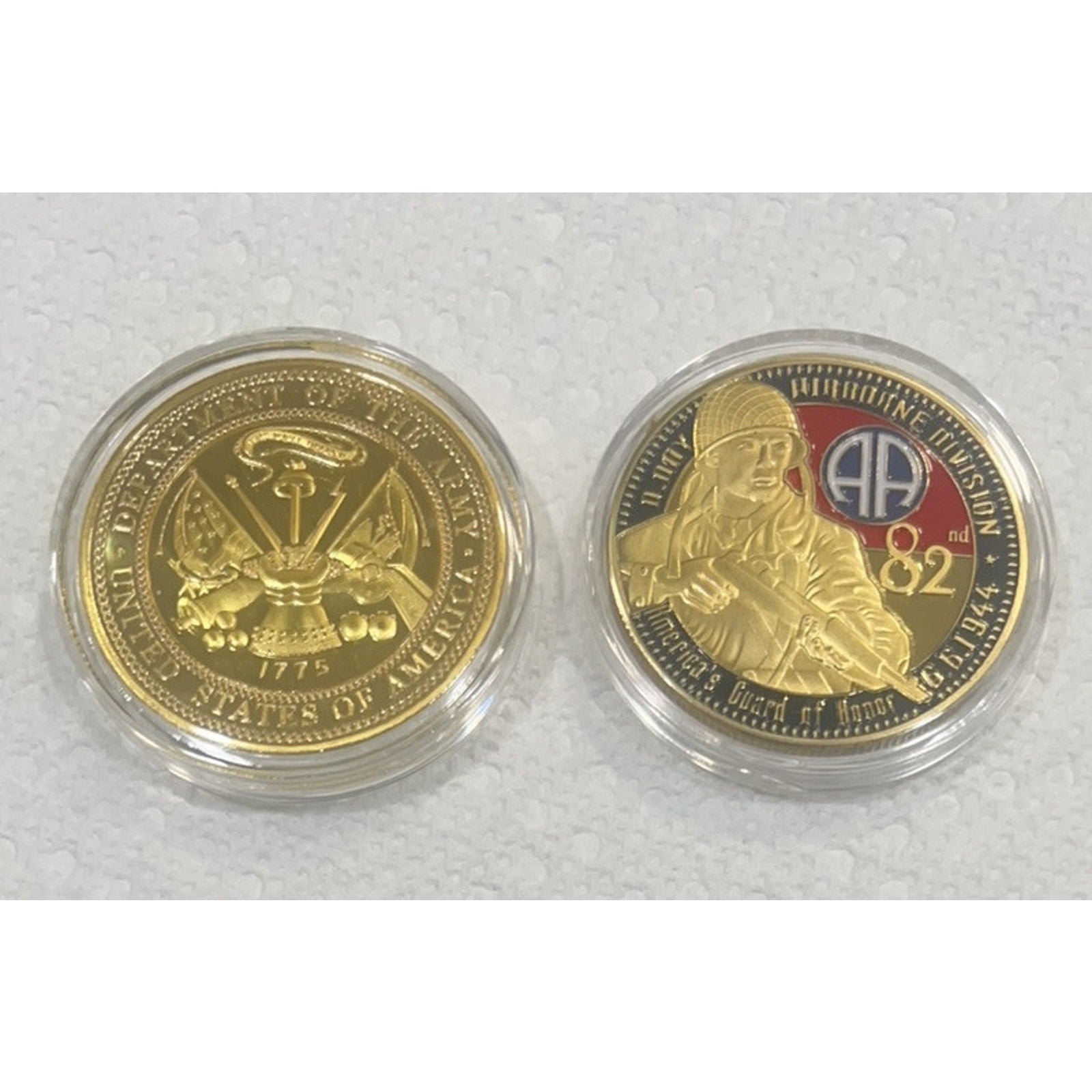 U S. Army 82nd Airborne Division Challenge Coin 2Pcs