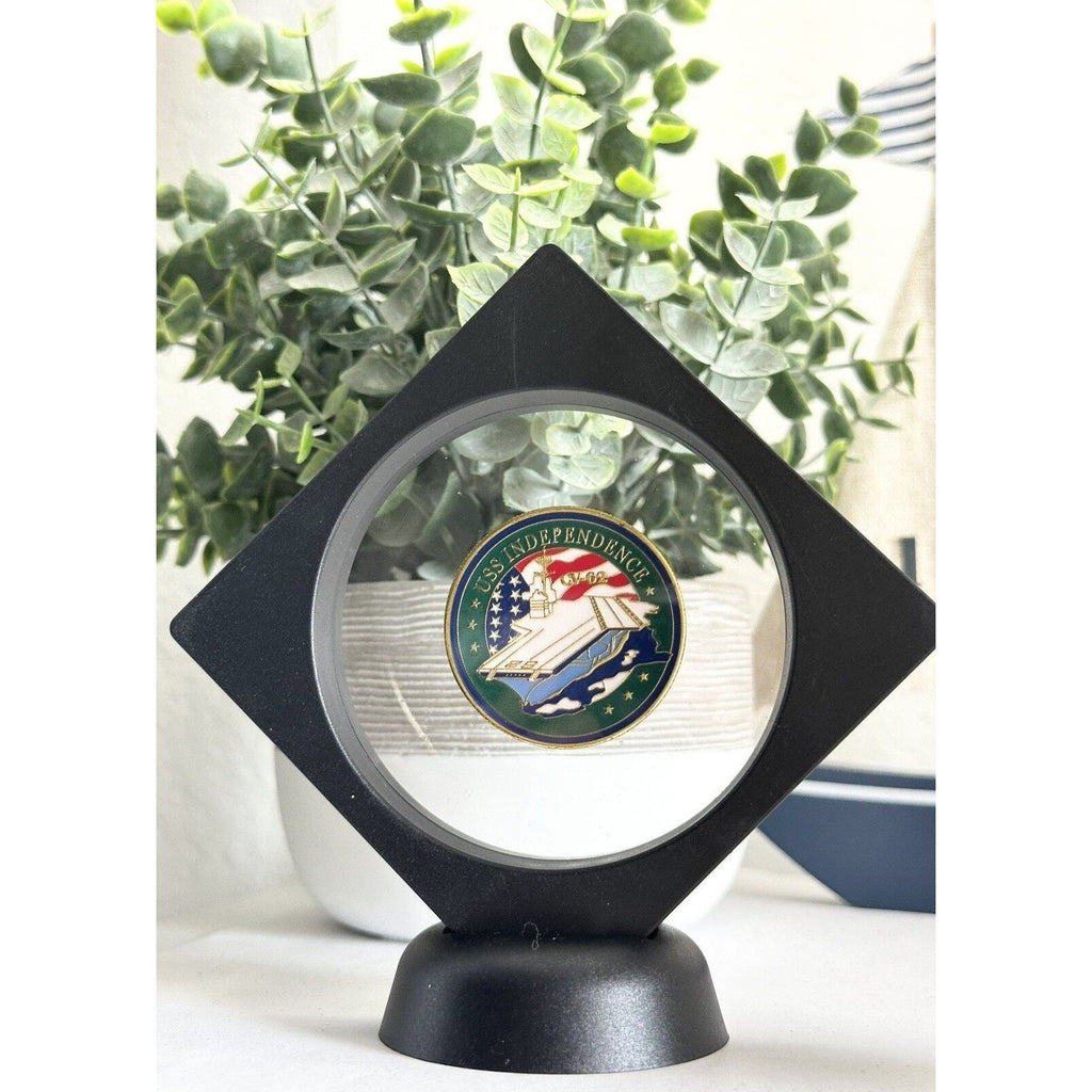 US Navy - Uss INDEPENDENCE Aircraft Carrier Cv-62 Challenge Coin 3D Display Case