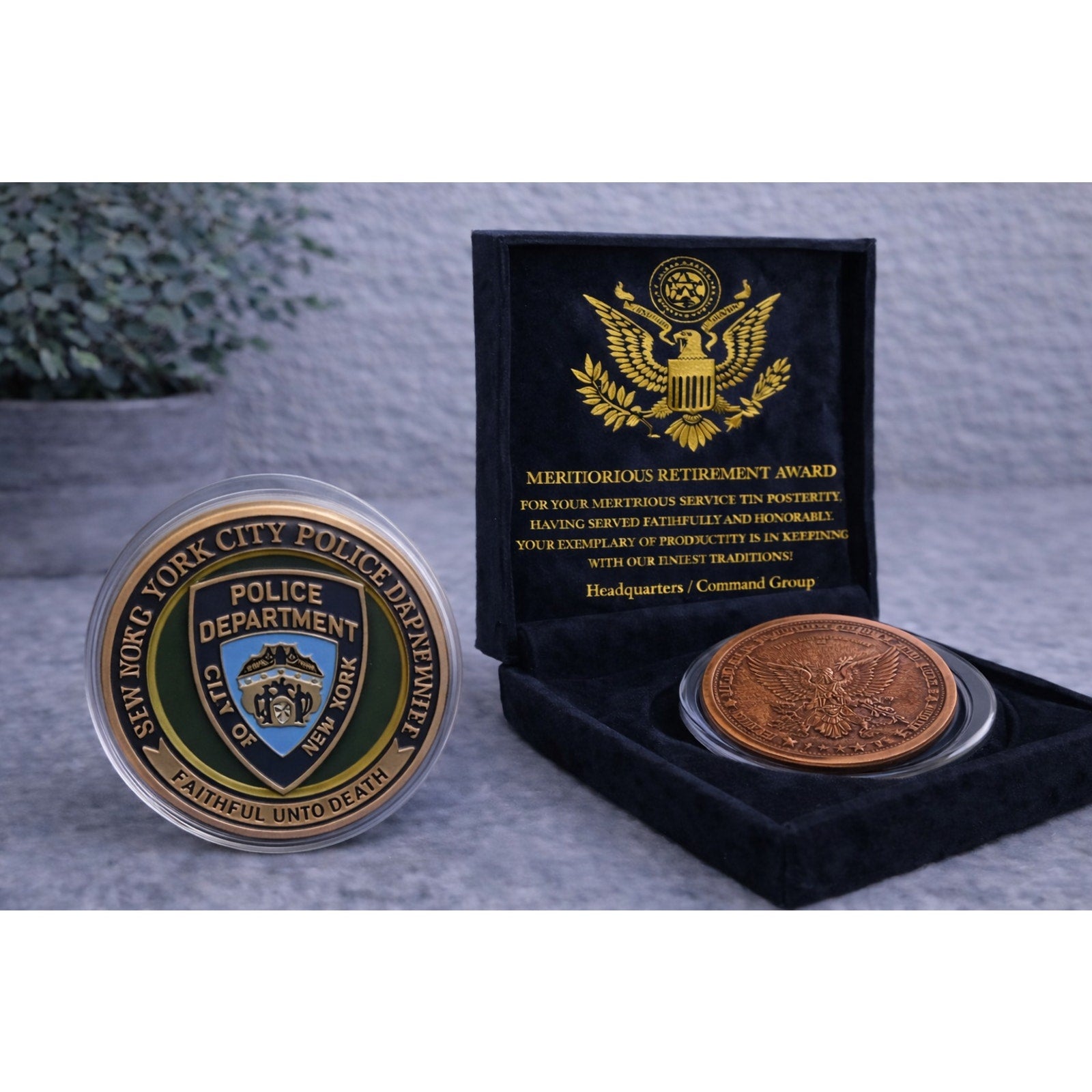 Amazing RARE City Of New York Police Department Limited Mint w/ Retirement Award