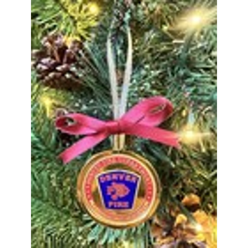 DENVER FIRE DEPARTMENT Challenge Coin Christmas Ornament. Fast Shipping!