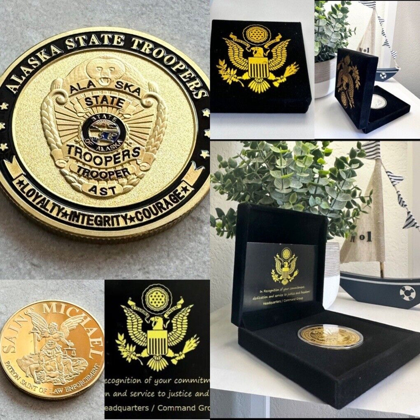 ALASKA STATE TROOPERS Challenge Coin With Special Velvet Case