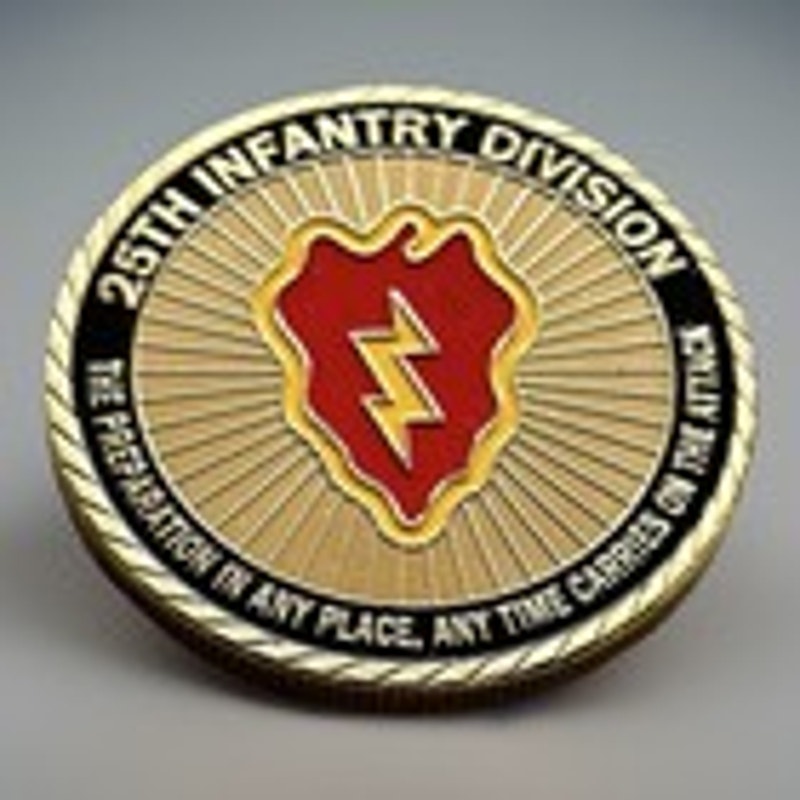 US Army 25th Infantry Division Challenge Coin Keychain- 25th ID Combat Unit