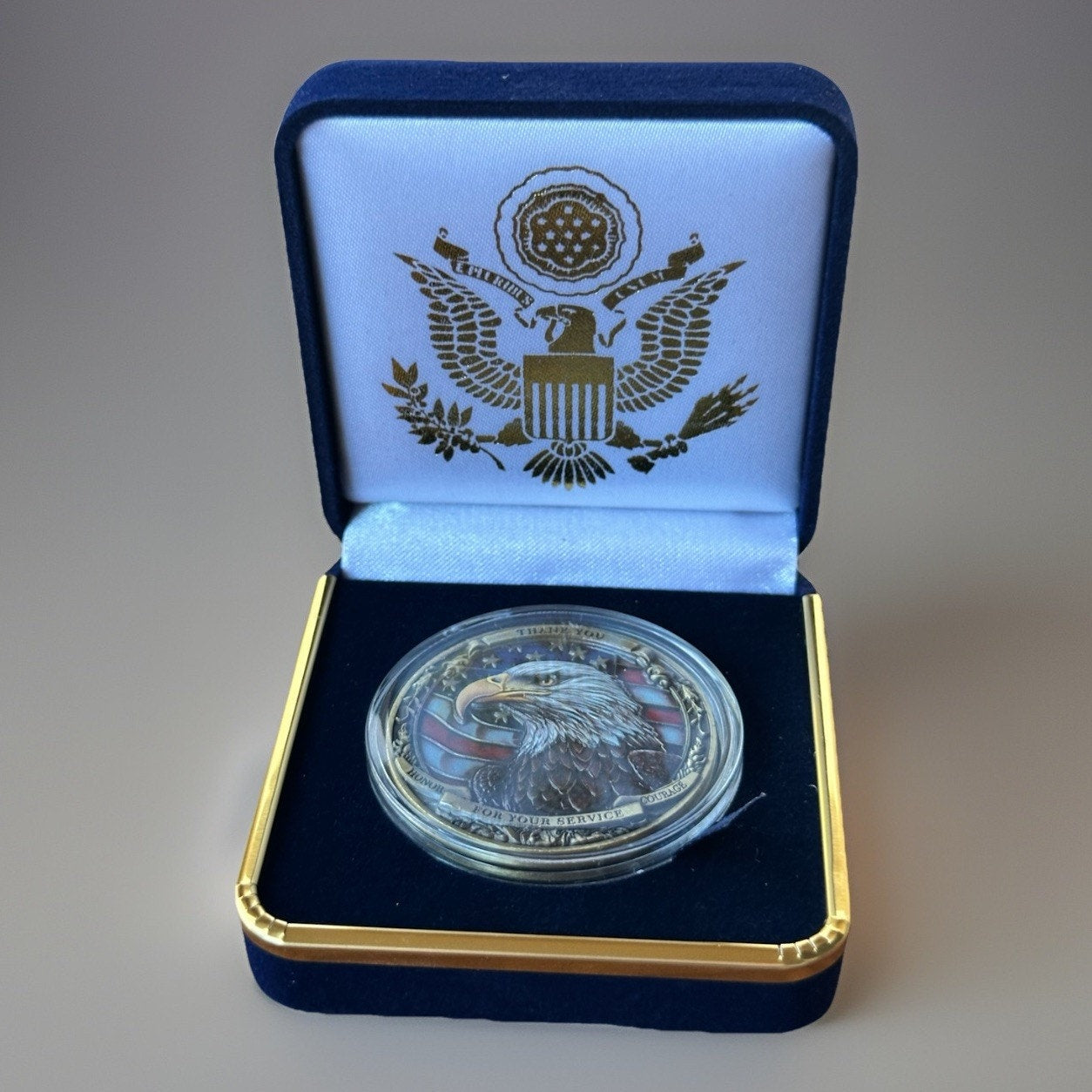 Veteran Challenge Coin Thank You For Your Service Military Veteran Gifts W/ Case