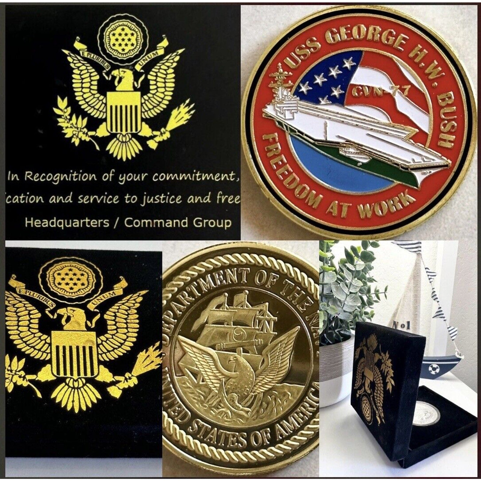 US NAVY USS GEORGE H.W. BUSH CVN-77 Challenge Coin USA