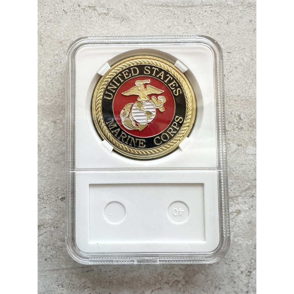 CORPORAL E-4 Rank USMC Challenge Coin US Marine Corps USMC With Case