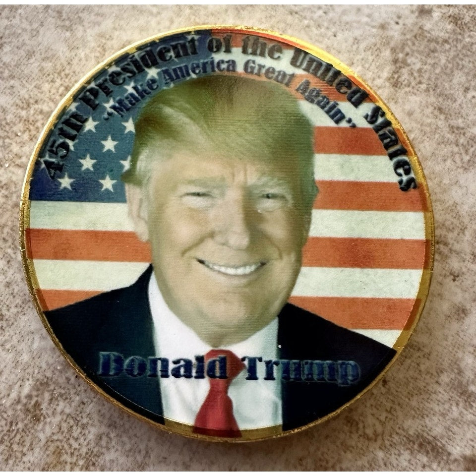 45th President DONALD J. TRUMP Challenge Coin With Blue Case. Fast Shipping