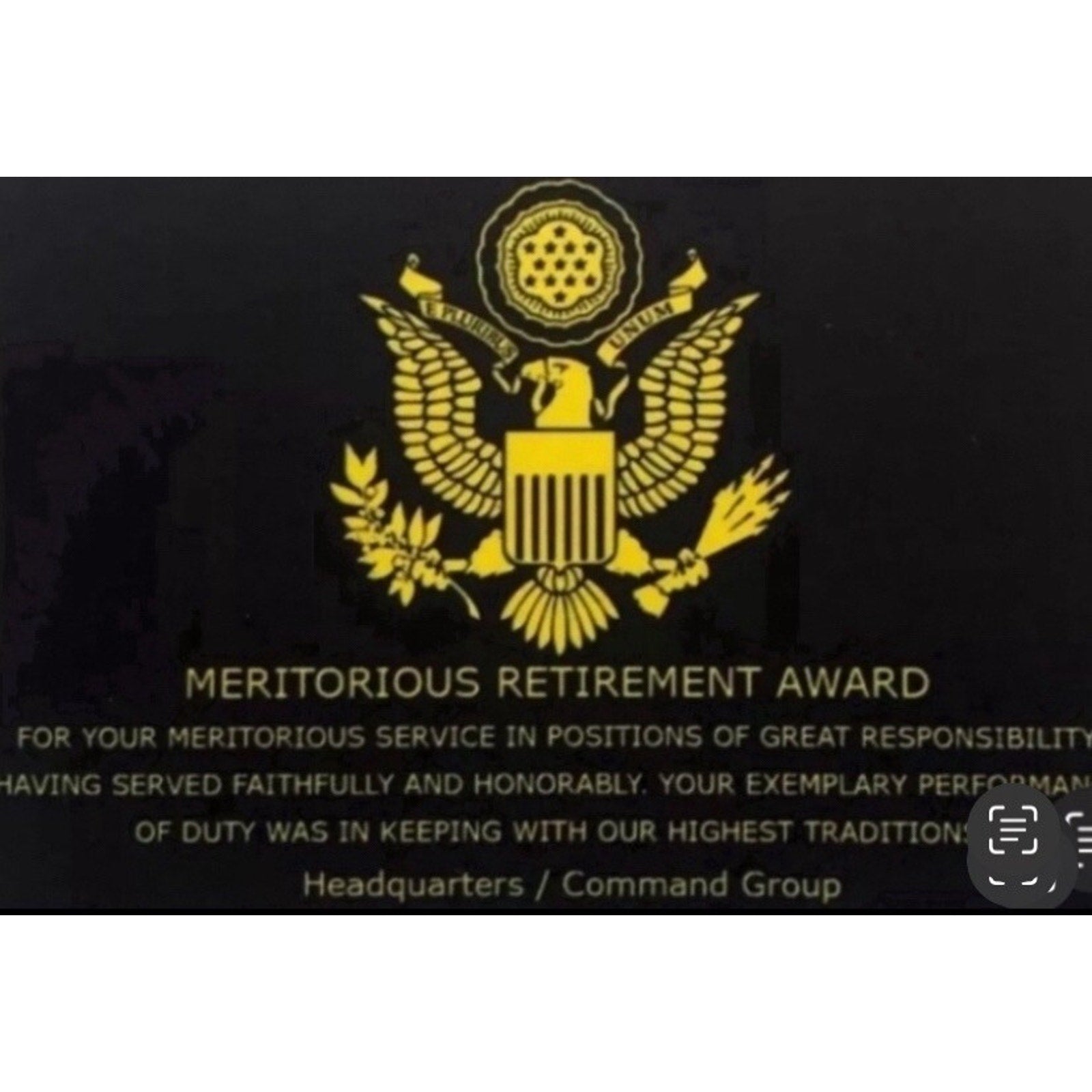 Navy Police Officer Agent MP Law Enforcement Coin USN W/ Retirement Award