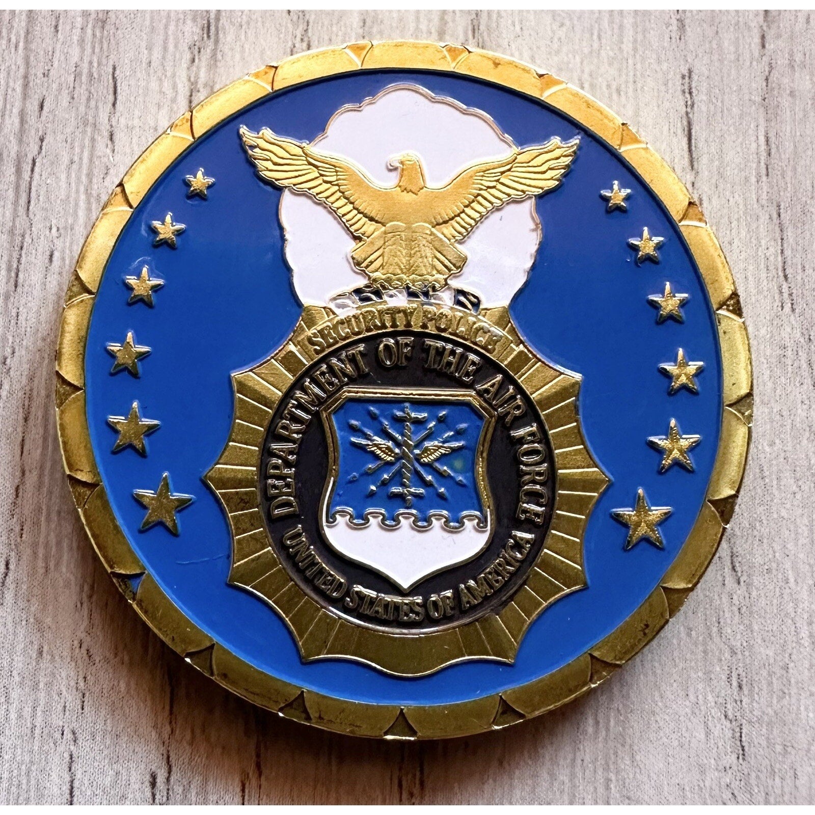 United States Air Force SECURITY FORCES Challenge Coin w/ Achievement Award