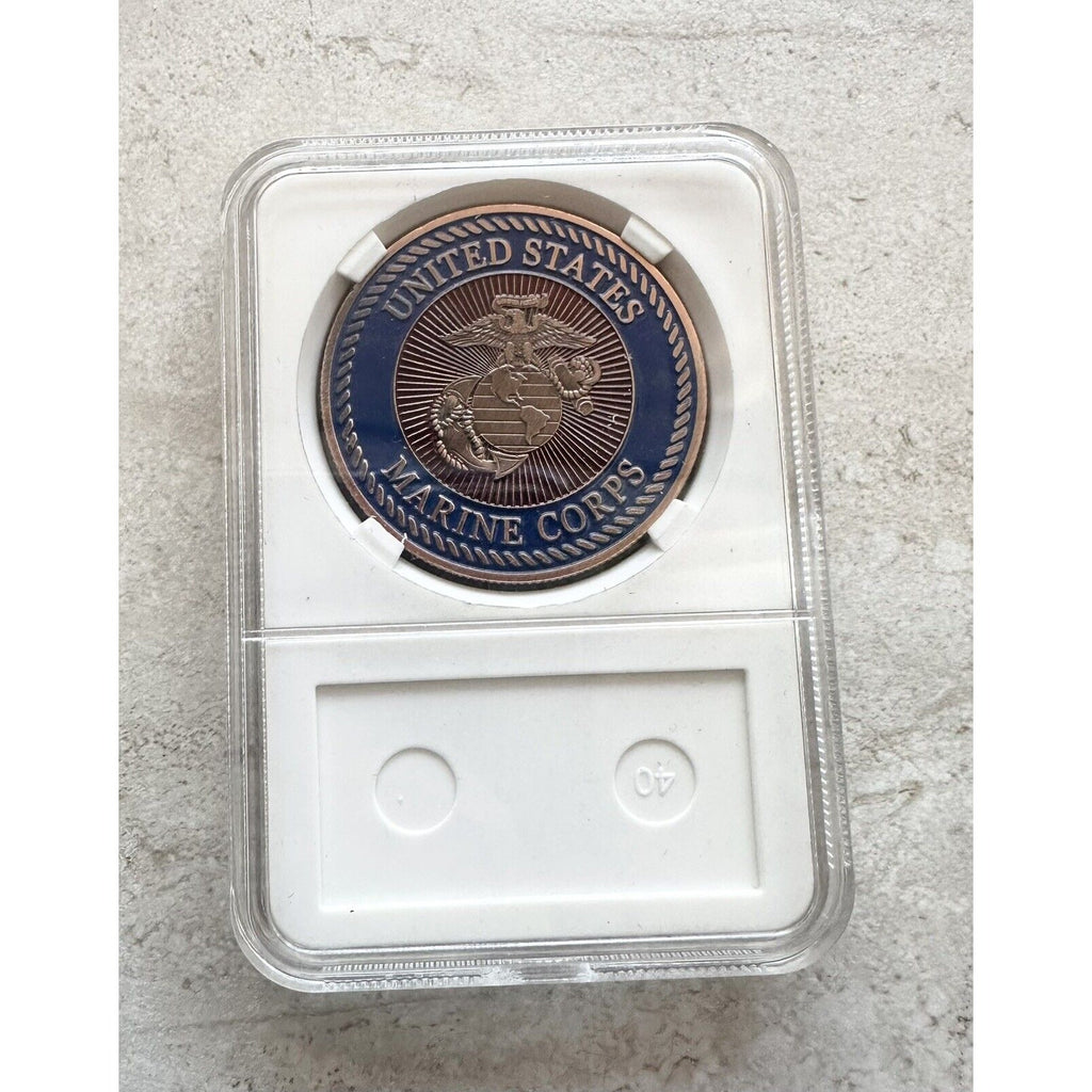 US MARINE CORPS MILITARY POLICE (COPPER) Challenge Coin with Case