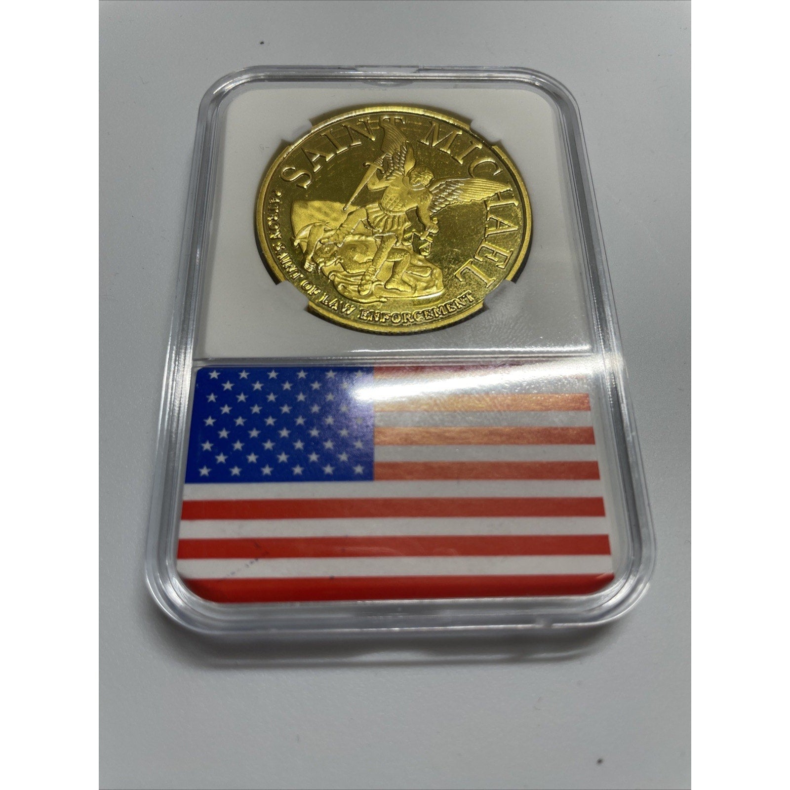 CITY OF ATLANTA POLICE DEPT Challenge Coin w/ American Flag Case