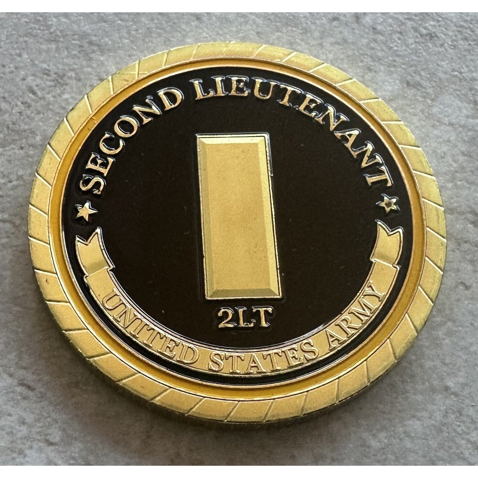 2LT Second Lieutenant Rank & US Army Airborne Military Challenge Coin
