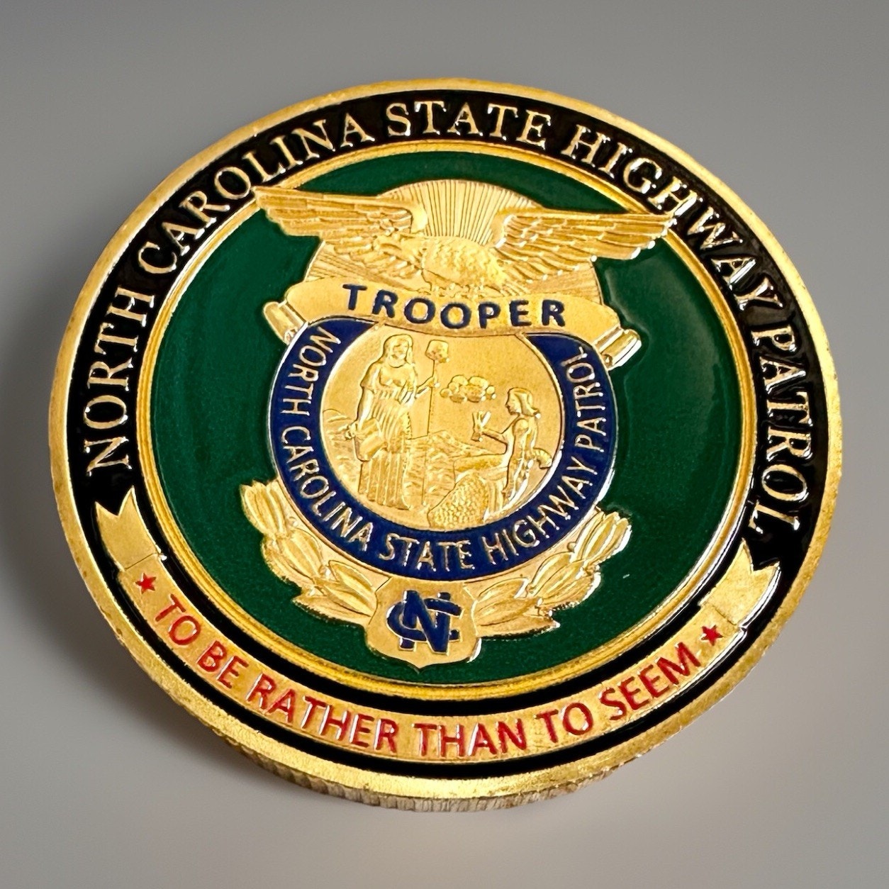 North Carolina State Highway Patrol Challenge Coin With Case. Fast Shipping.