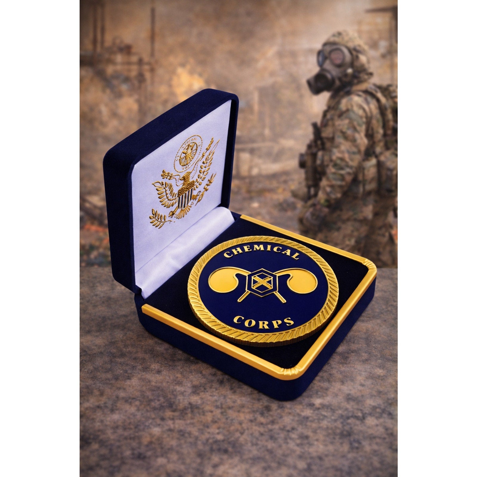 U.S. Army Chemical Corps Challenge Coin with Case ·FAST SHIPPING· ·NEW·