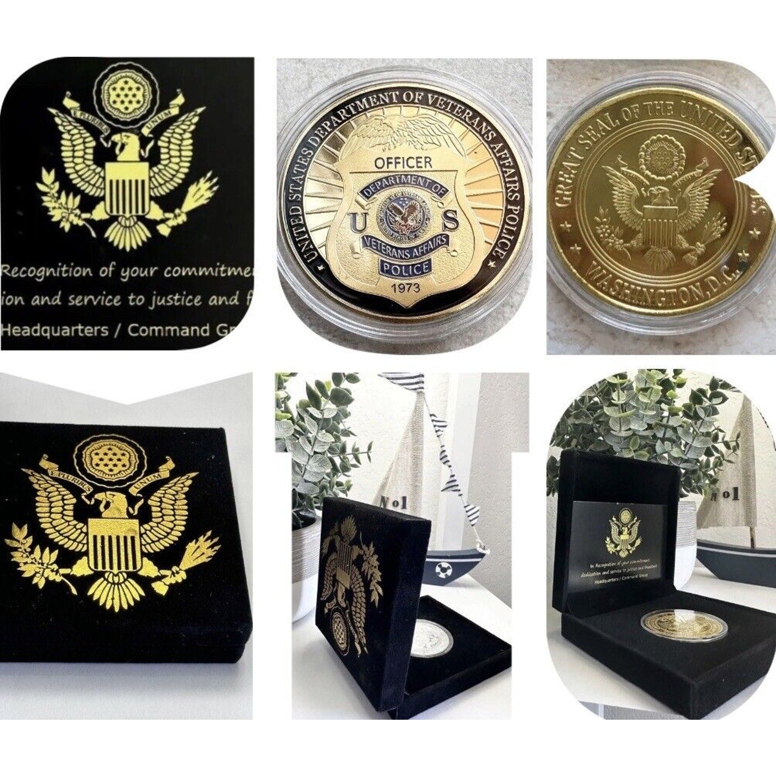 U S Dept of Veterans Affairs Police Challenge Coin. USA