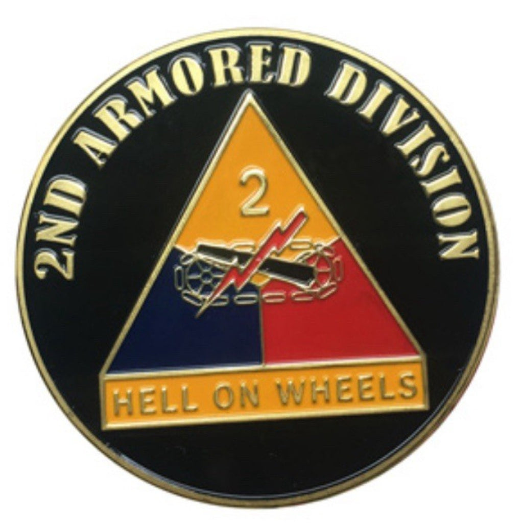 2pcs Army Rank 2LT 2nd O-2 And 2nd Armored Division Coin