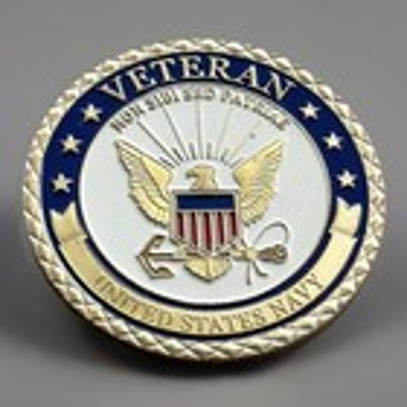 US NAVY VETERAN Challenge Coin With Black Velvet Case Retirement Award