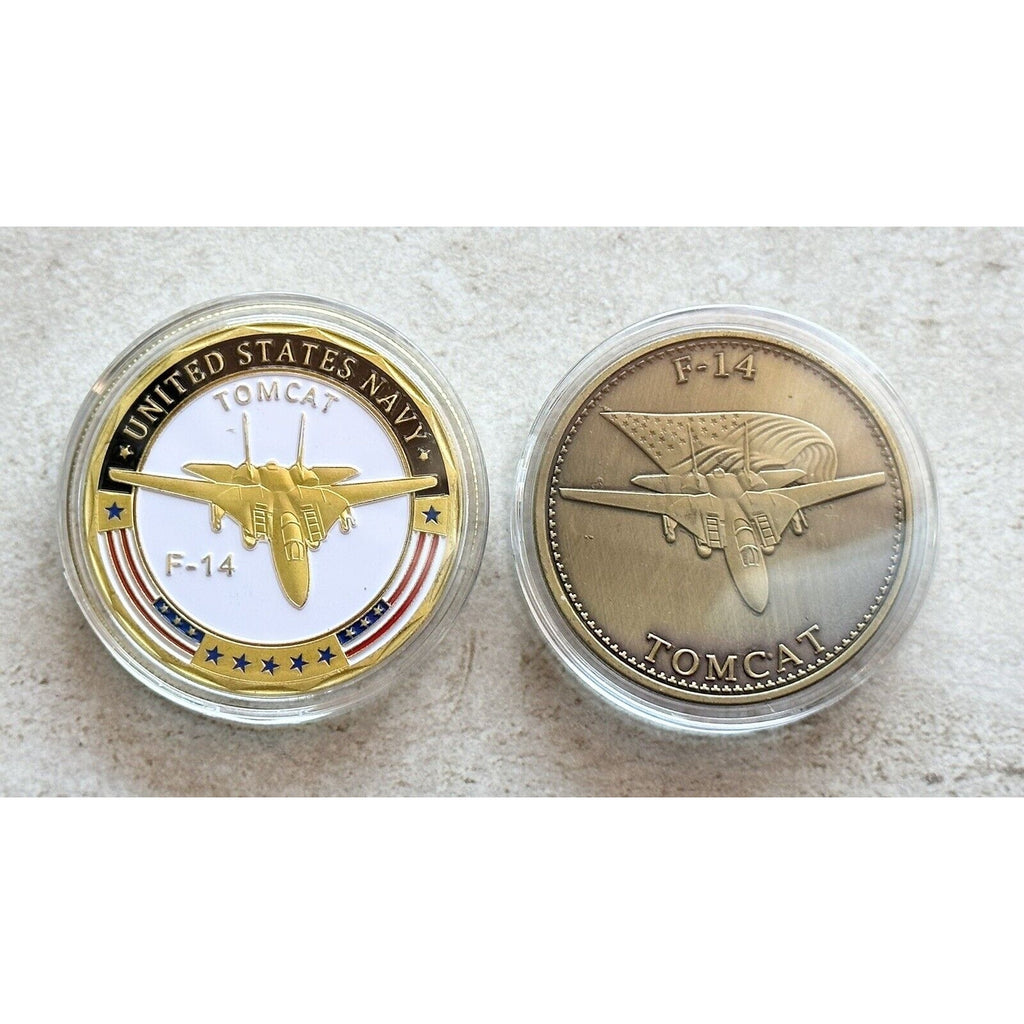 2 Pcs F-14 Tomcat Challenge Coin United States Navy