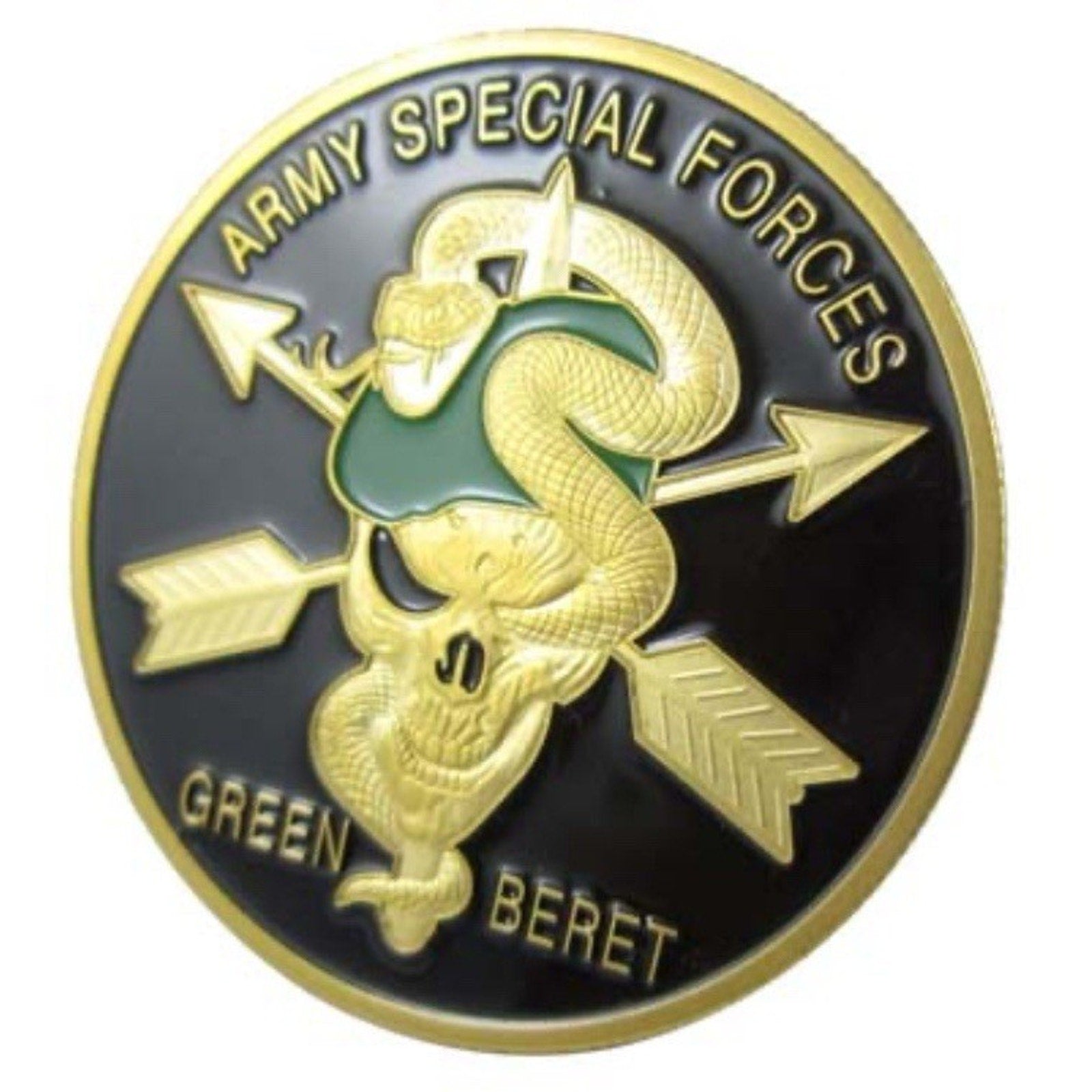 2pcs Army Rank 2LT 2nd O-2 And Special Forces Green Beret Coin