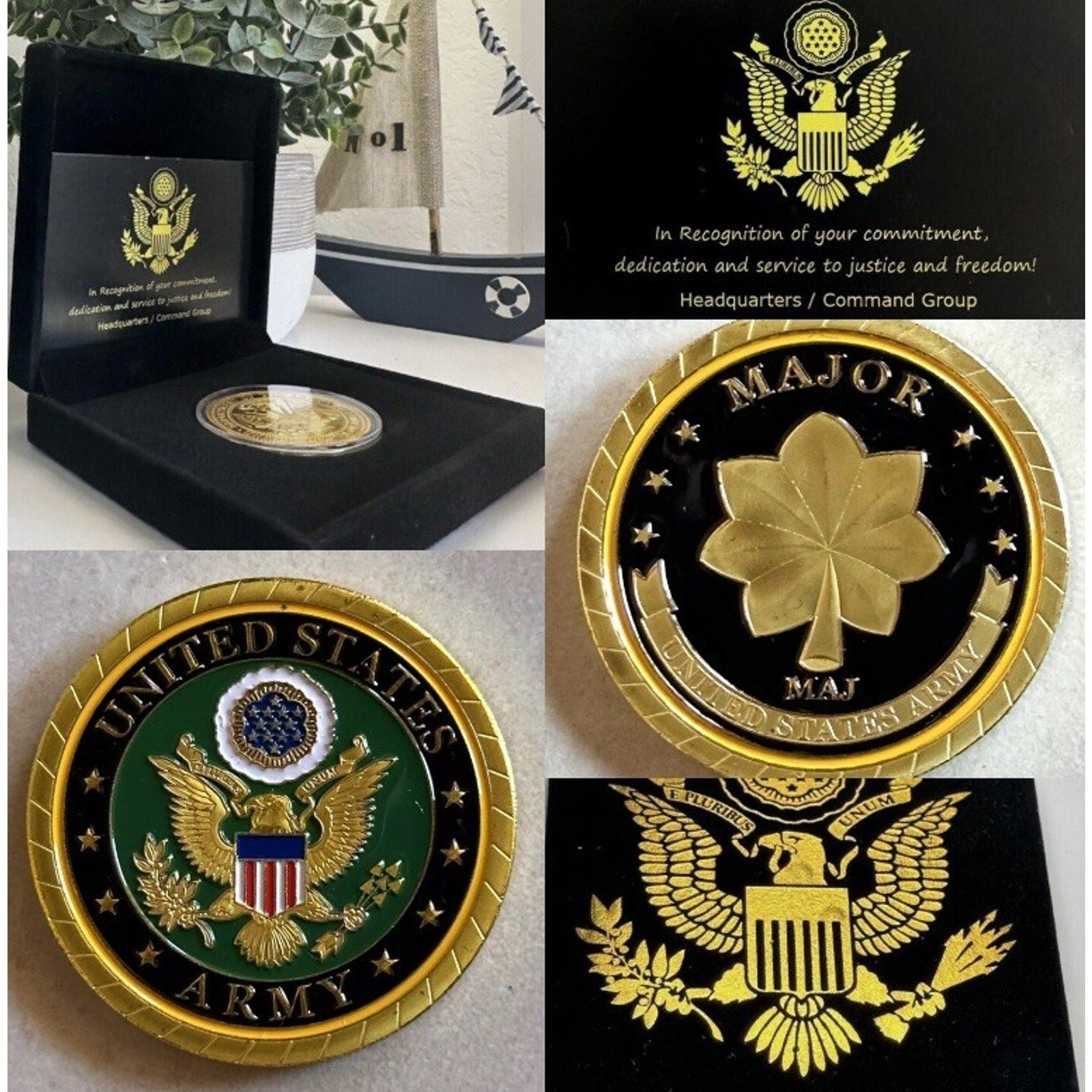 Challenge Coin Army Rank Major Coin With Retirement Award