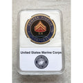U.S. Marine Corps Semper Fidelis E-4 Corporal Challenge Coin With Case.