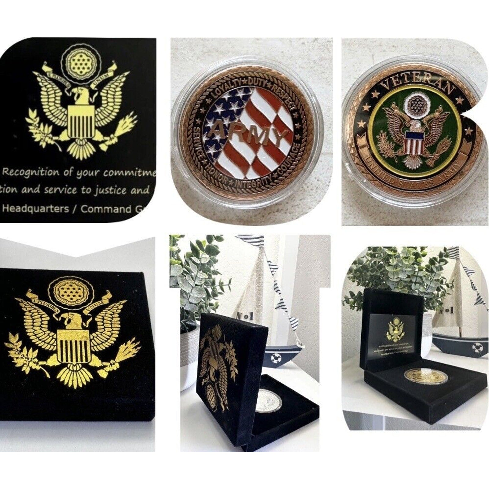 US Army Veteran Challenge Coin USA. Amy