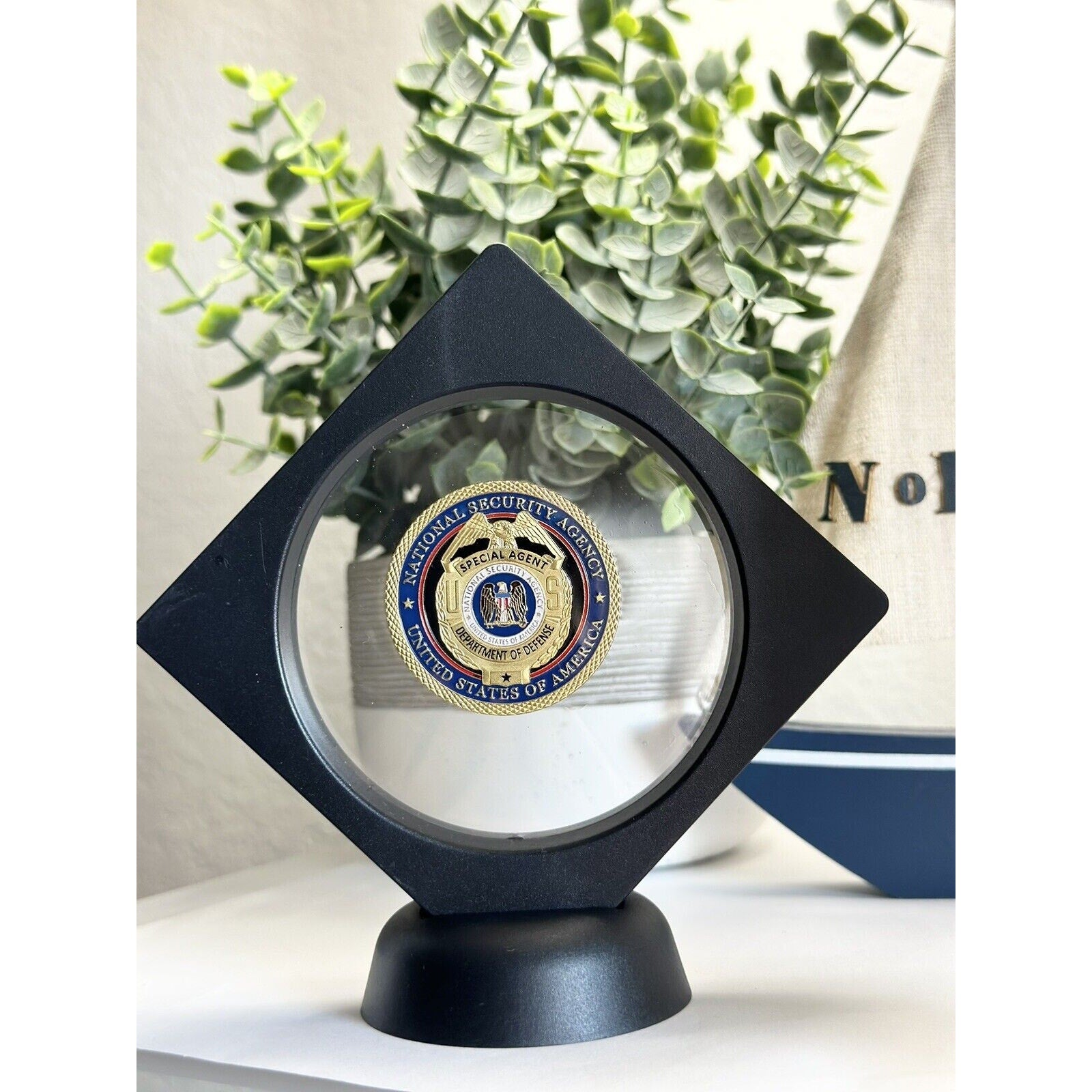 NSA US National Security Agency Special Agent DOD Challenge Coin W/Displays Case