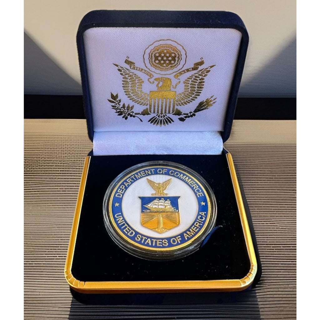 Department of Commerce Challenge Coin With Blue Velvet Case. Fast Shipping!