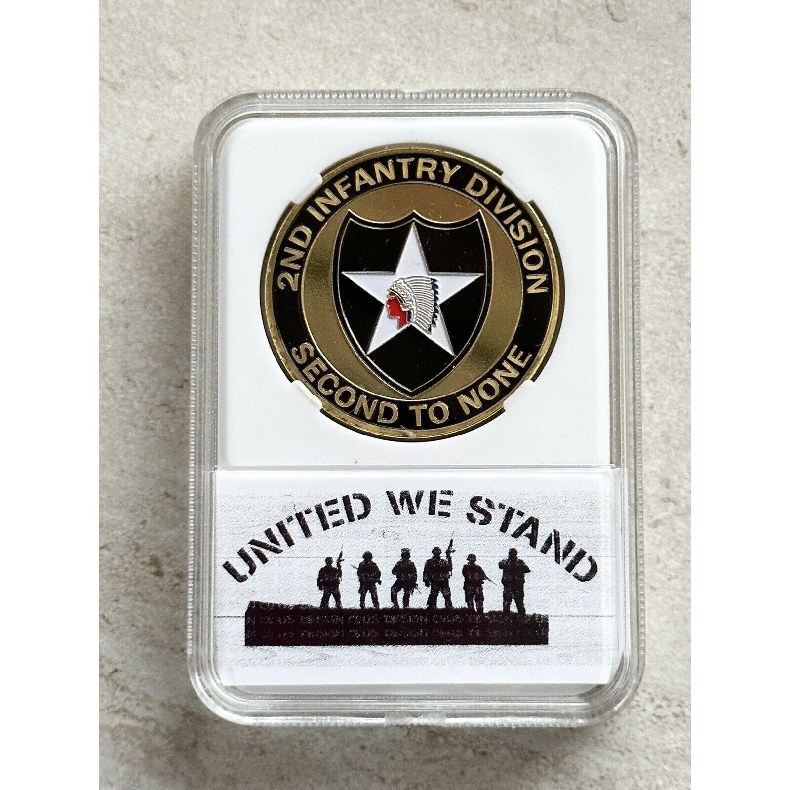 US Army Second 2nd Infantry Division Challenge Coin Combat Indianhead