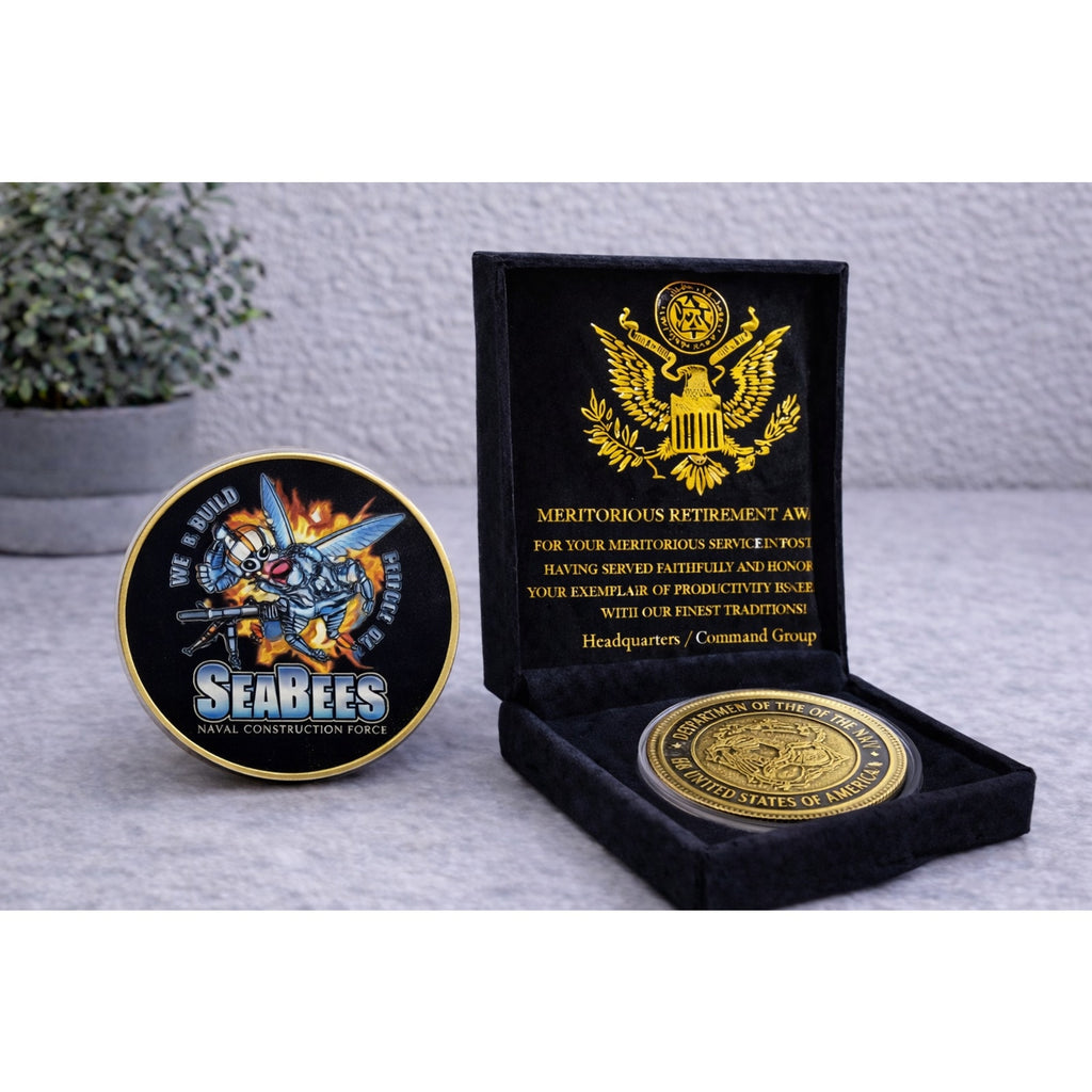 US Navy Seabees "Constuimus Batuimimus" We Build-We Fight w/ Retirement Award