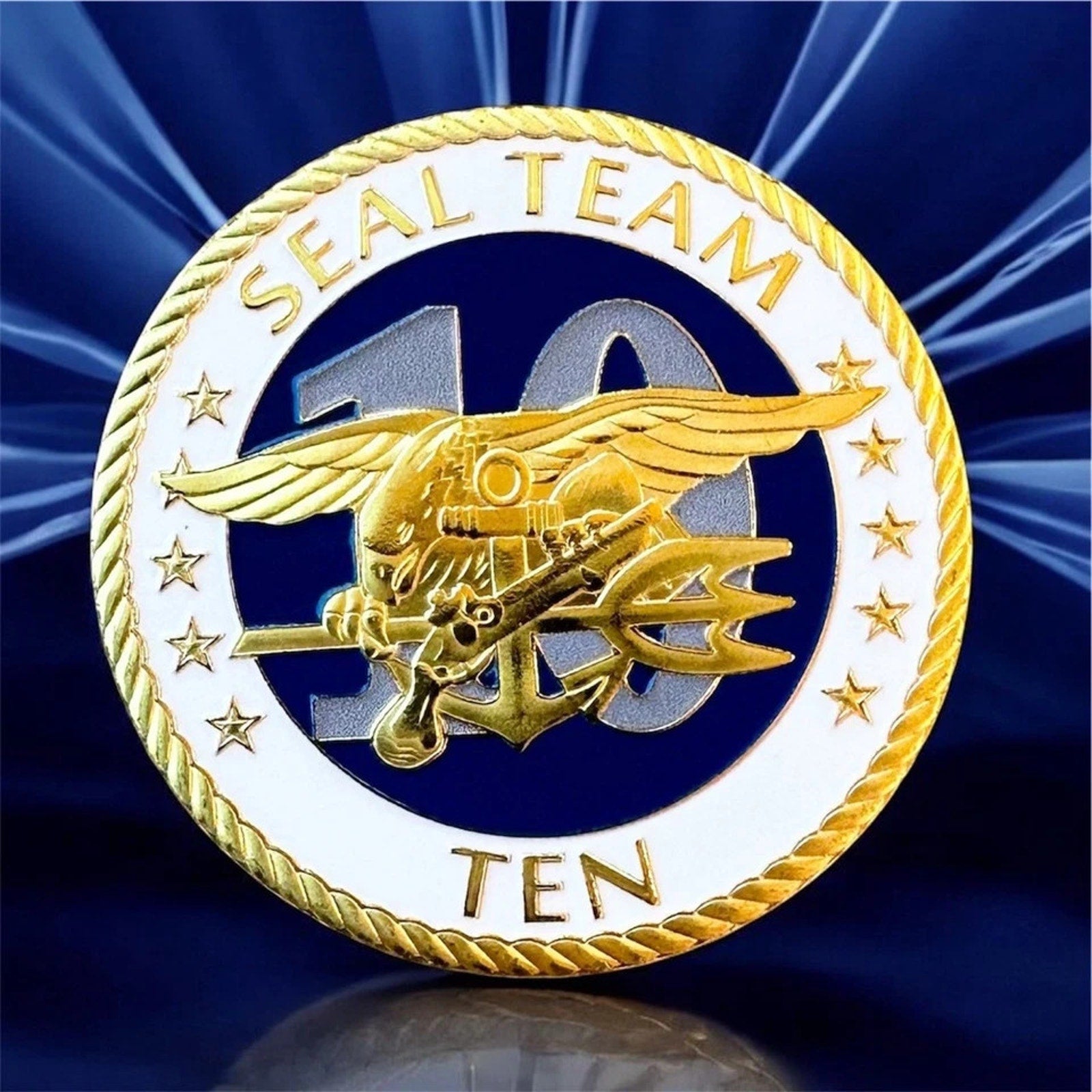 U.S. Navy Seal Team 10 Challenge Coin ·FAST SHIPPING· ·NEW· w/ Achievement Award