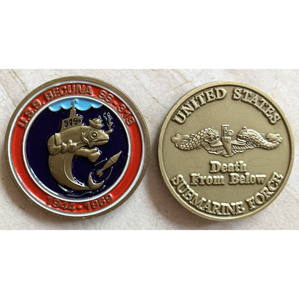 USS Becuna SS 319 Submarine Challenge Coin USN