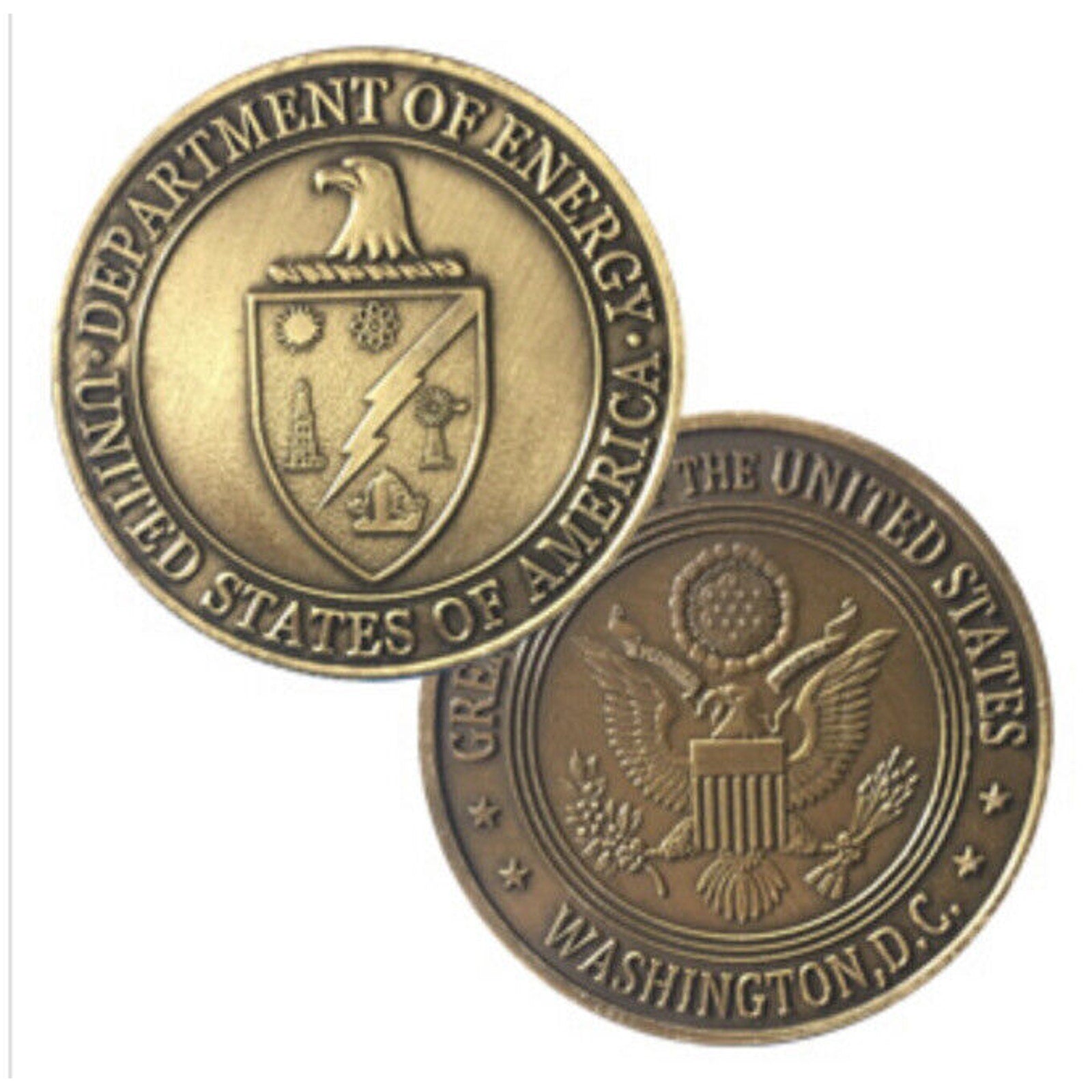 DOE US Department of ENERGY US Government Challenge Coin With President Box
