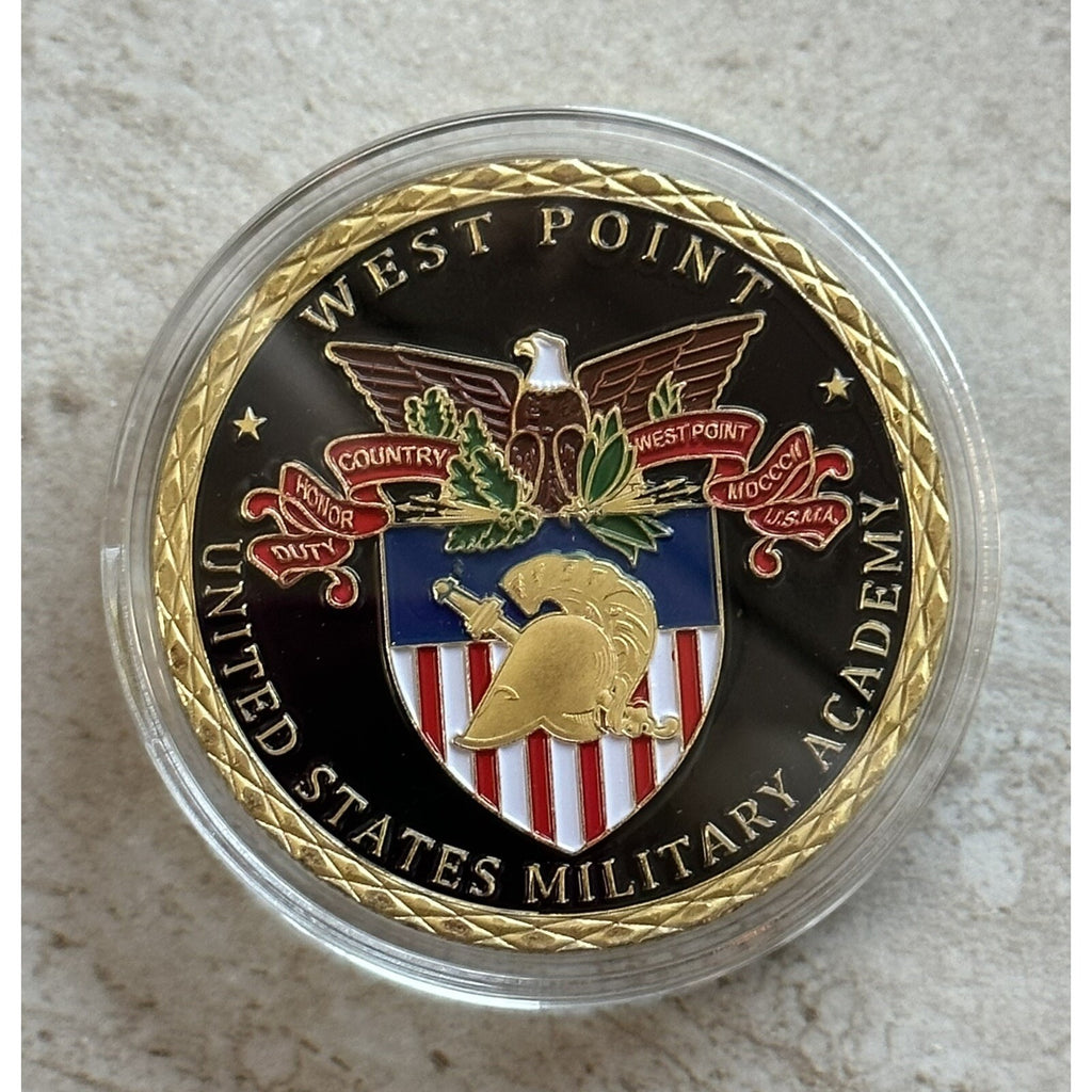 Challenge Coin West Point Duty Honor Country Coin. w/ Retirement Award
