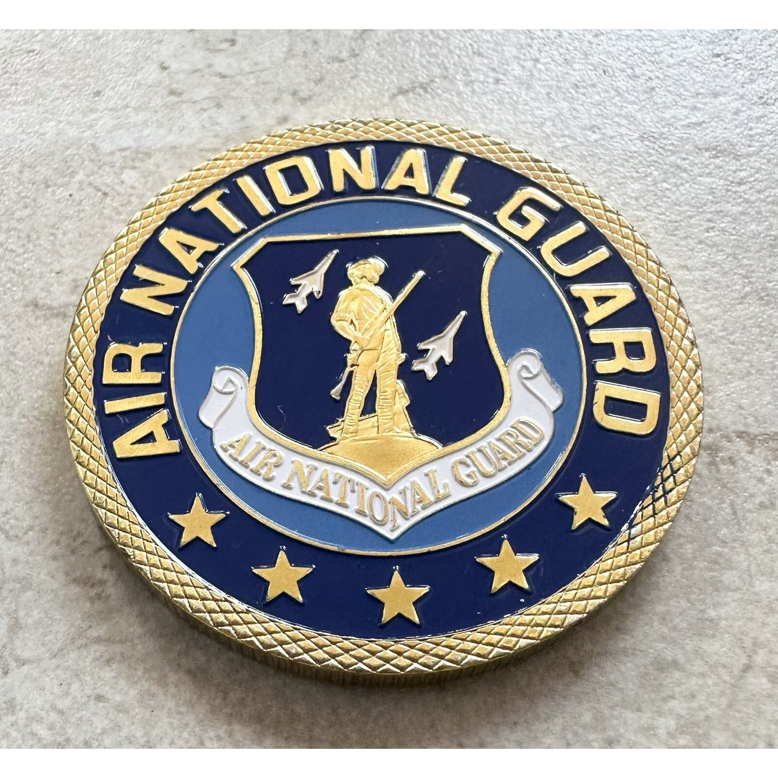US AIR NATIONAL GUARD Challenge Coin With Special Velvet Case w/ Retirement Awar