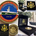 US NAVY -USS RONALD REAGAN - CVN-76 Coin With Retirement Award