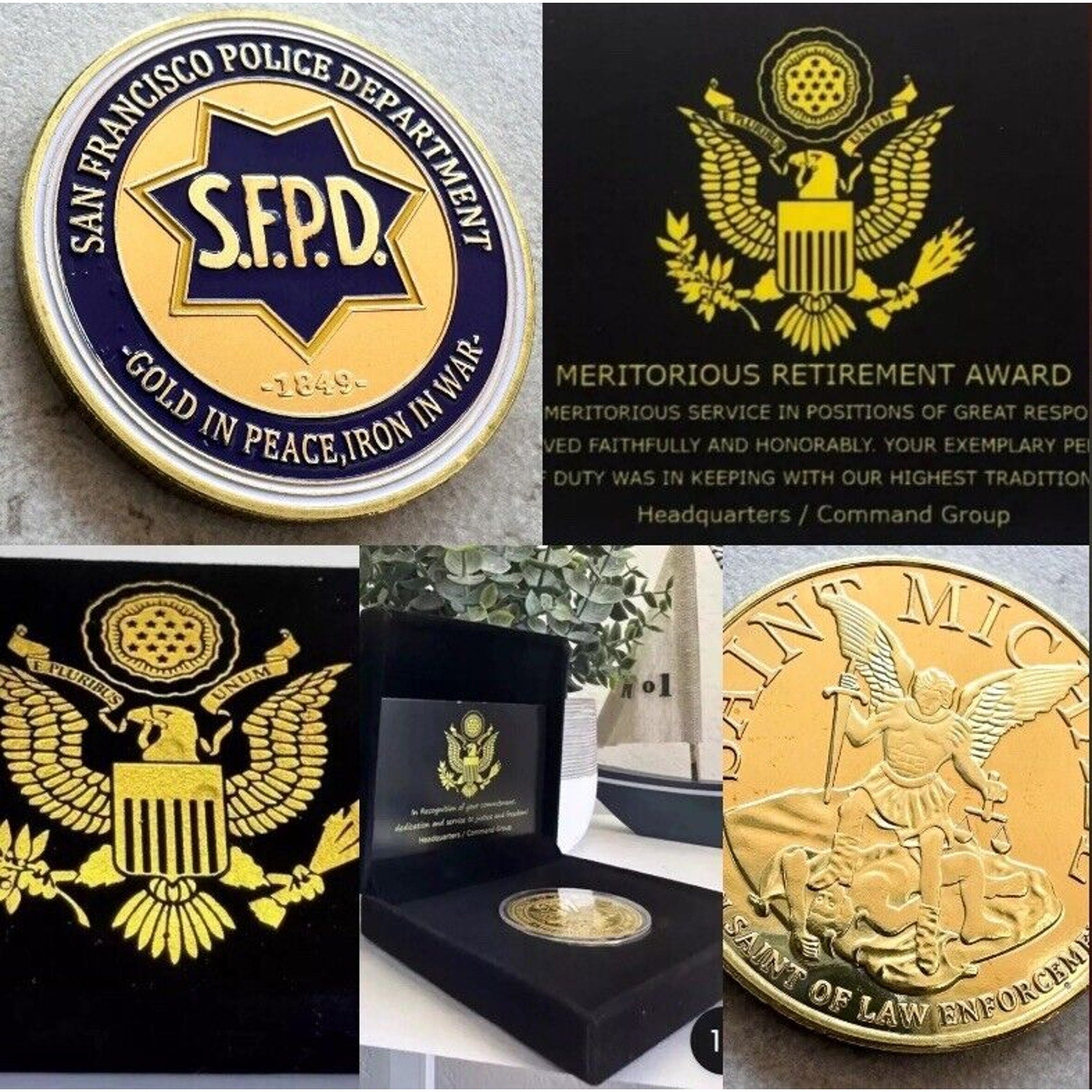 SAN FRANCISCO Police Dept. Challenge Coin Retirement Award