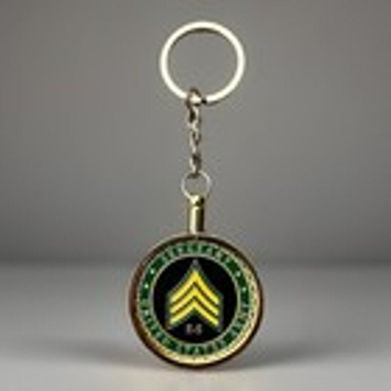 U.S. Army Sergeant E-5 Rank Challenge Coin Keychain. Perfect Gift! Fast Shipping