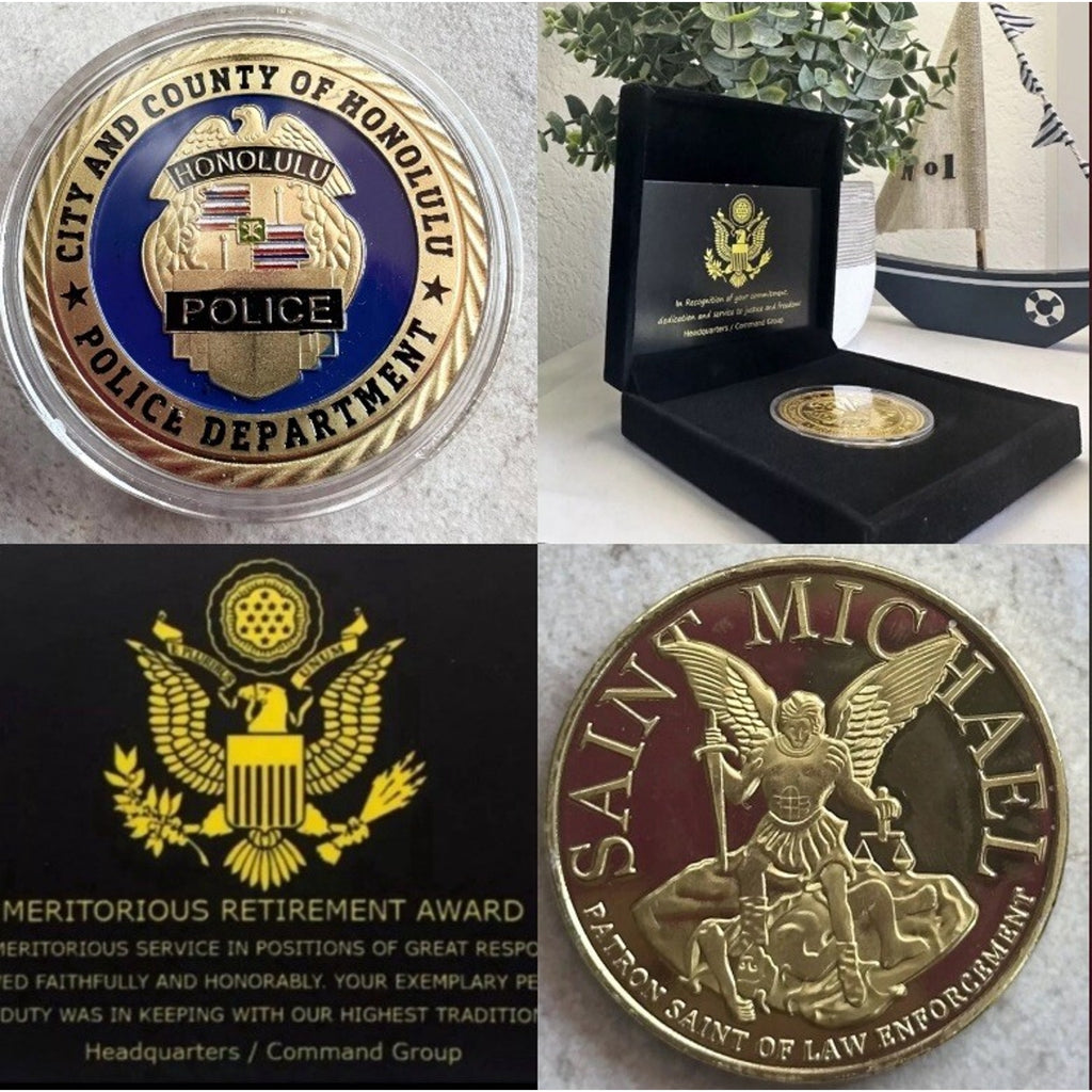 CITY OF HONOLULU POLICE Dept Challenge Coin With Retirement Award