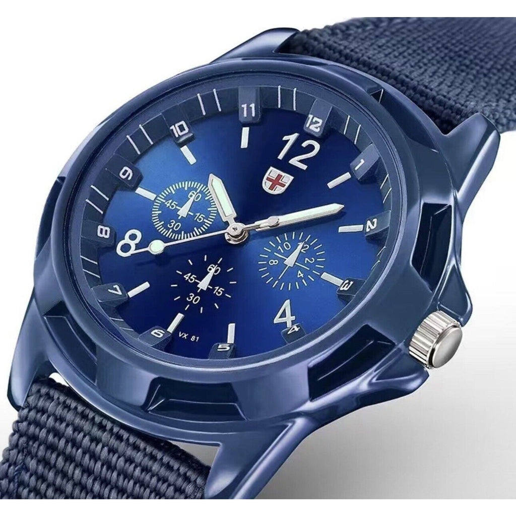 Military Army Men's Quartz Sport Wrist Watch Casual Nylon Canvas Strap