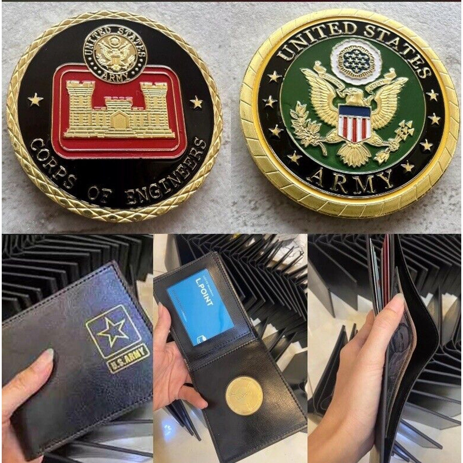 U S ARMY CORPS OF ENGINEERS With Credential coin holder wallet