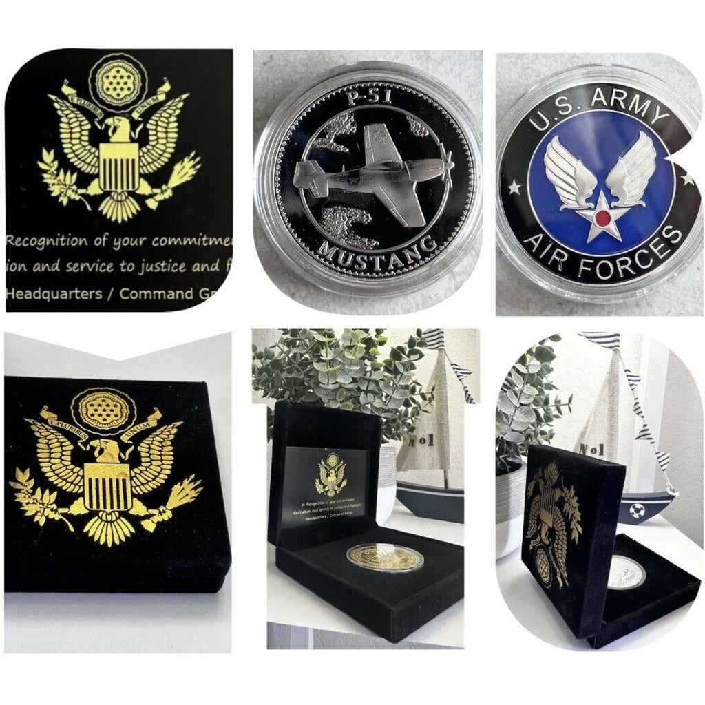 U S ARMY AIR FORCES P-51 MUSTANG Challenge Coin USA Army