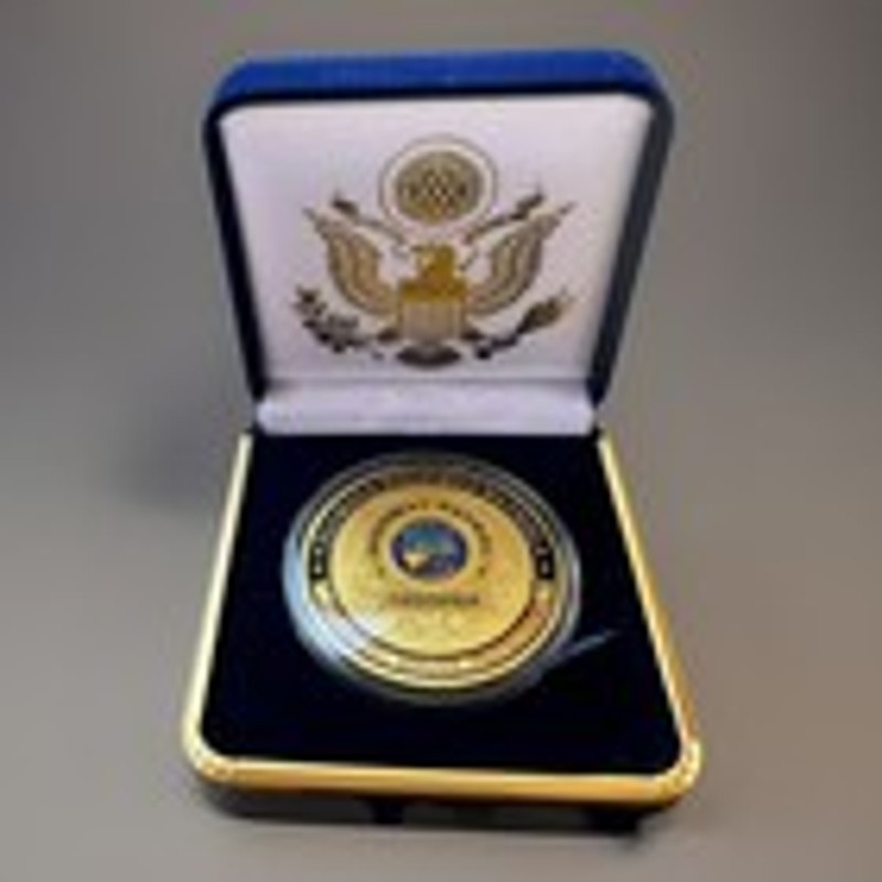 Department of Energy (DOE) Challenge Coin With Blue Velvet Case. Fast Shipping!