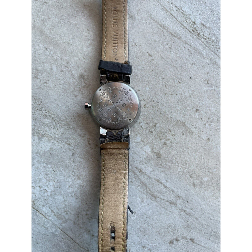 LOUIS VUITTON Tambour Slim Monogram, Quartz, 28mm, Stainless Steel Pre-owned