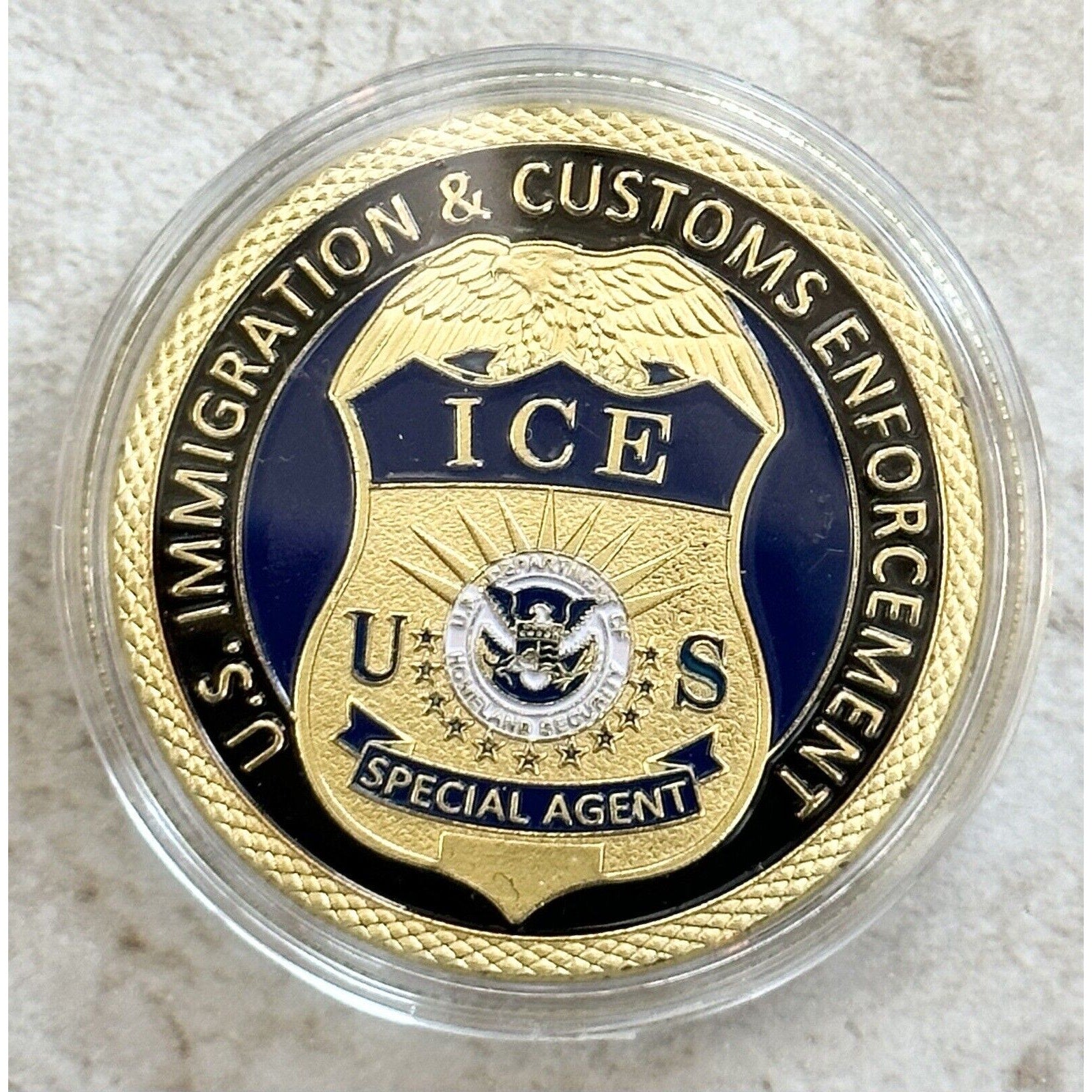 US Immigrations Customs Enforcement Coin With Retirement Award
