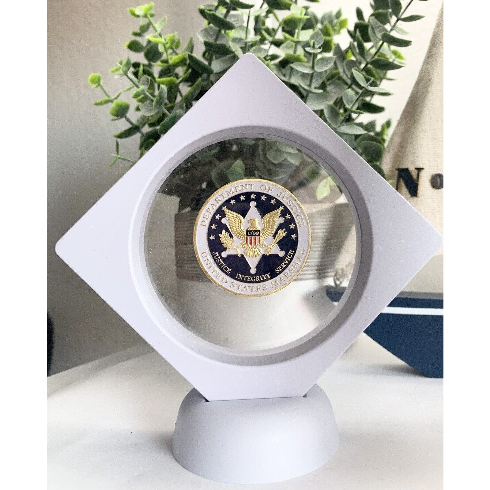 US Department of Justice - United States Marshal Challenge Coin W/ Display Case