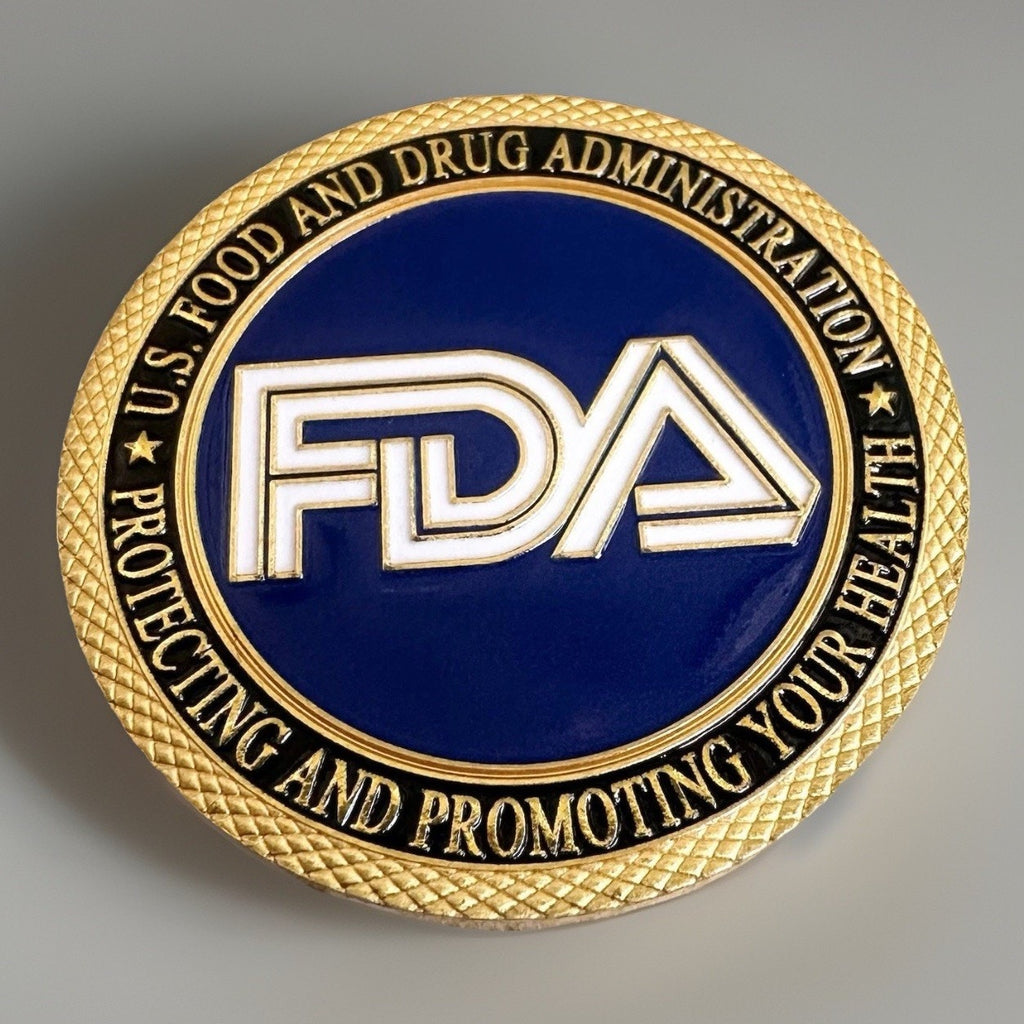 FOOD AND DRUG ADMINISTRATION (FDA) Challenge Coin With Blue Velvet Case