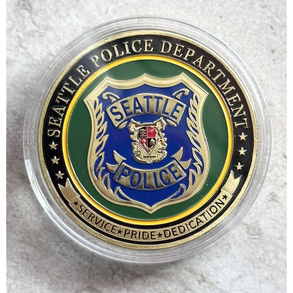 CITY OF SEATTLE, WA. Police Dept. Challenge Coin w/ Retirement Award