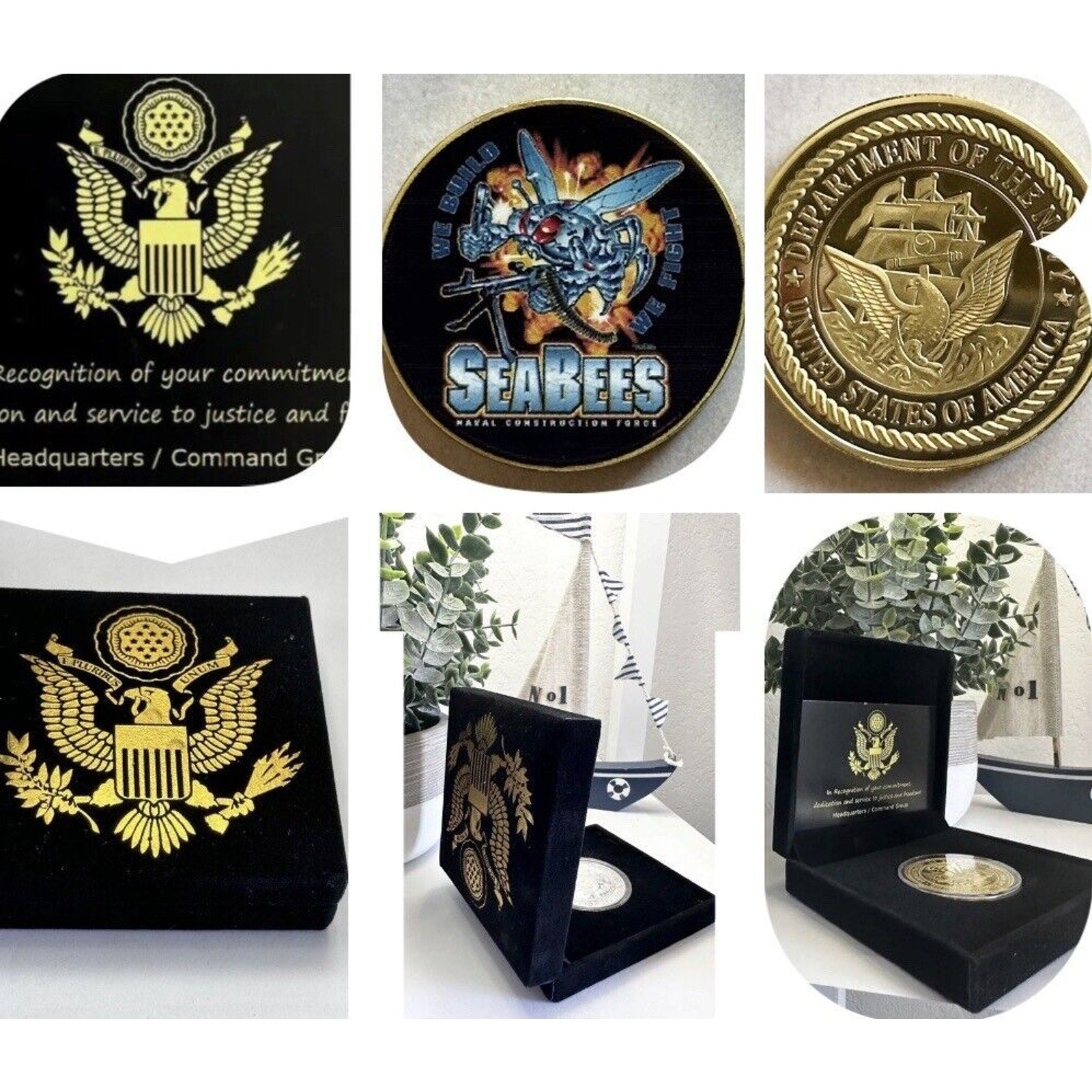 US Navy Seabees Challenge Coin "Constuimus Batuimimus" We Build-We Fight USA