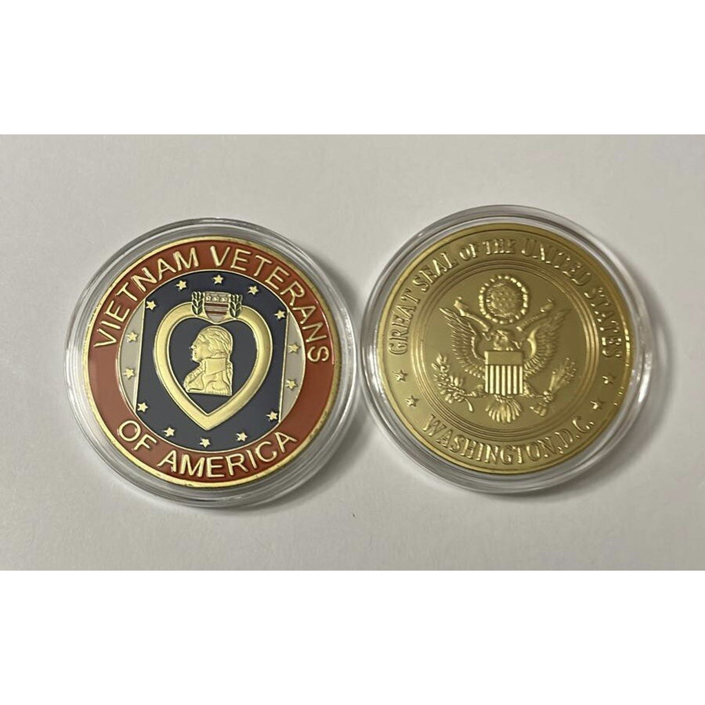 VIETNAM VETERANS OF AMERICA (Purple Heart) Coin With Retirement Award